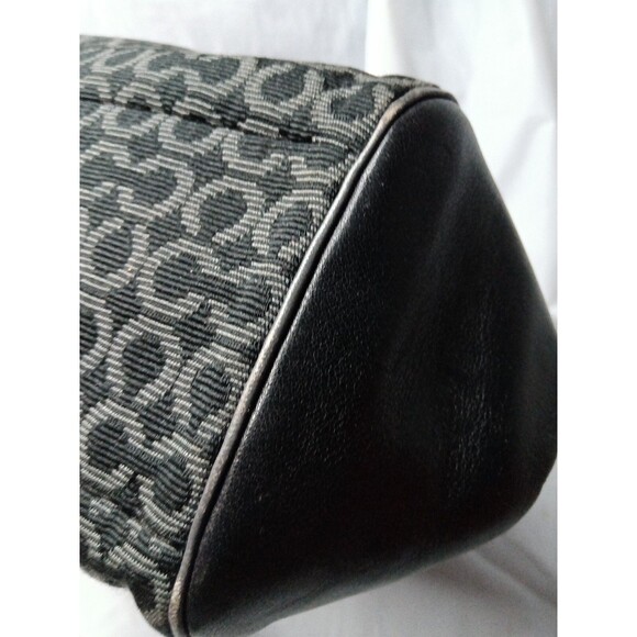 Vintage Coach Madison Op Art Handbag #25215 Grey~Black Canvas Leather Trim - Picture 10 of 11